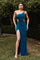 Fitted One Shoulder Long Prom Dress - The Dress Outlet