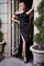 Fitted Satin Long Prom Dress Black