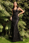 Fitted Sleeveless Long Prom Gown - The Dress Outlet