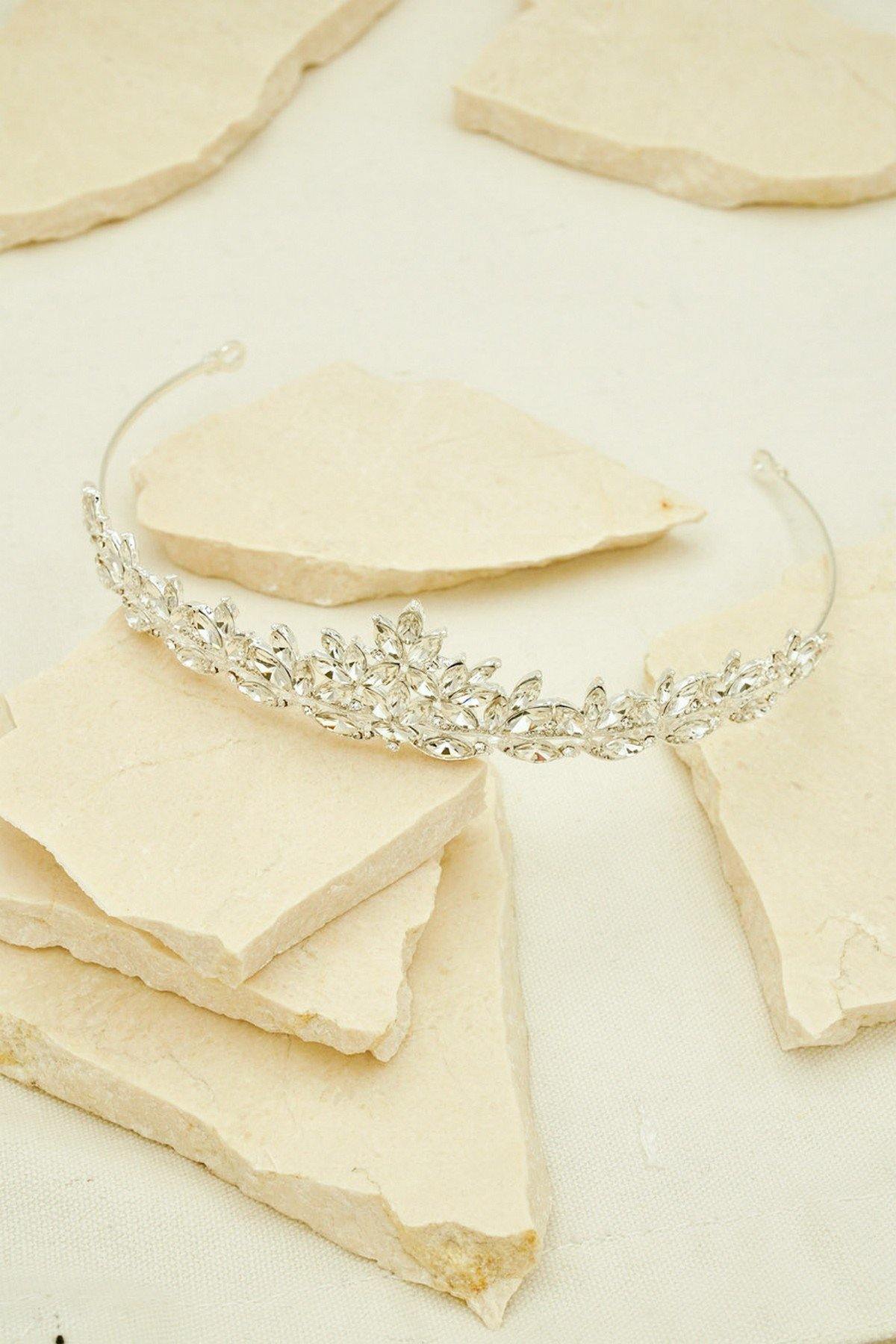 Garden Inspired Rhinestones Wedding Tiara Crown - The Dress Outlet