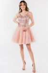 Glitter A Line Short Homecoming Dress - The Dress Outlet