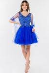 Glitter A Line Short Homecoming Dress - The Dress Outlet