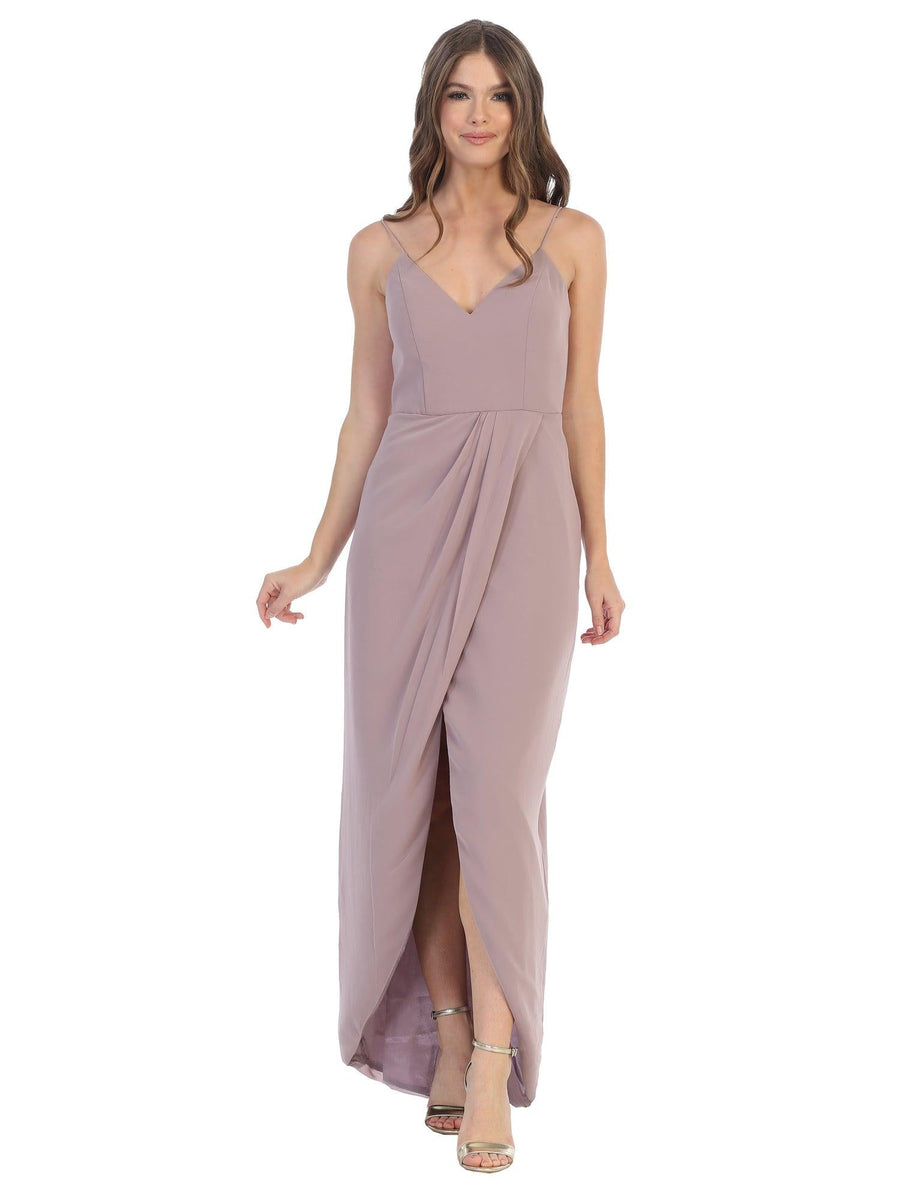 High Low Bridesmaids Chiffon Dress - The Dress Outlet