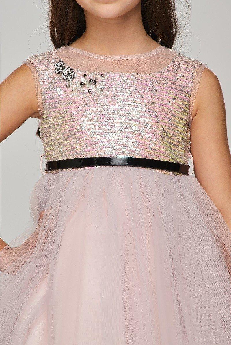 High Low Flower Girl Sequins Dress - The Dress Outlet