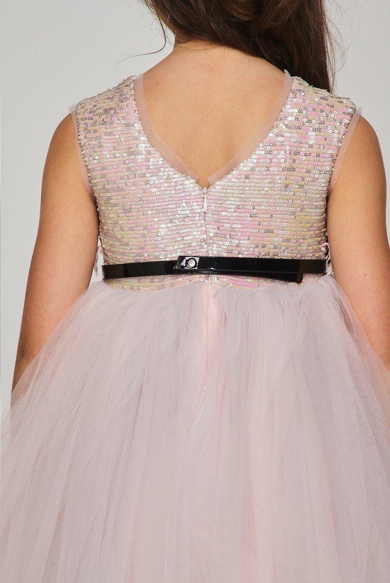 High Low Flower Girl Sequins Dress - The Dress Outlet