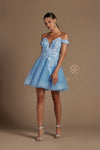 Homecoming Short Off Shoulder Cocktail Dress - The Dress Outlet