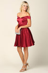 Homecoming Short Off Shoulder Cocktail Dress - The Dress Outlet