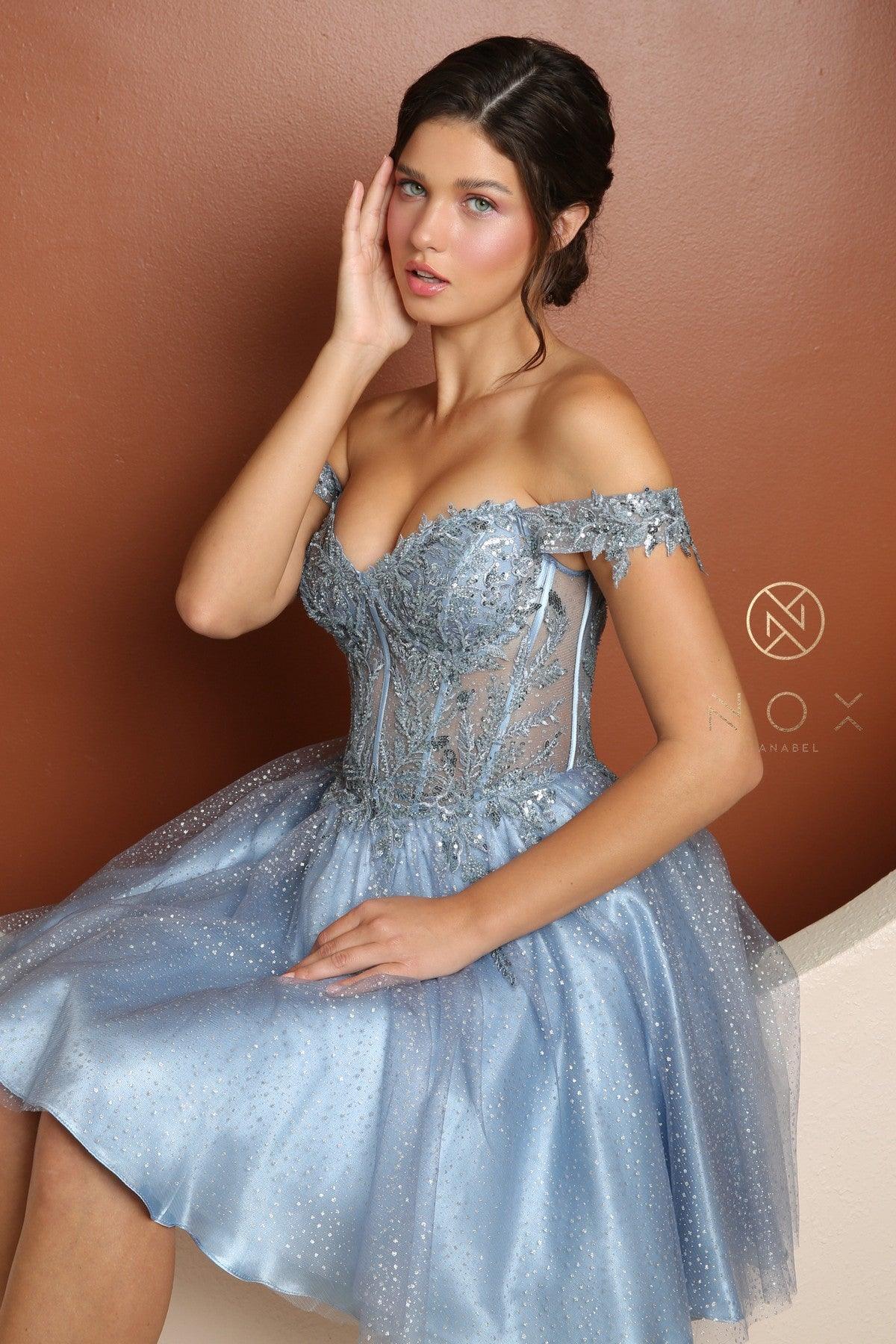 Homecoming Short Off Shoulder Prom Dress F731 - The Dress Outlet