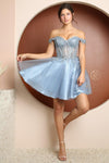 Homecoming Short Off Shoulder Prom Dress F731 - The Dress Outlet