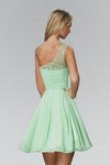 Homecoming Short One Shoulder Chiffon Cocktail Dress - The Dress Outlet