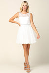 Homecoming Short Sleeveless Lace Cocktail Dress - The Dress Outlet