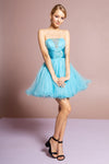 Homecoming Short Strapless Tulle Prom Dress - The Dress Outlet