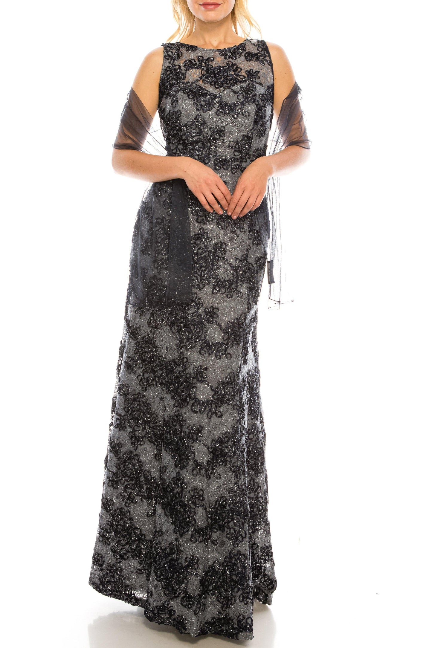 Ignite Evening Long Formal Floral Evening Dress - The Dress Outlet