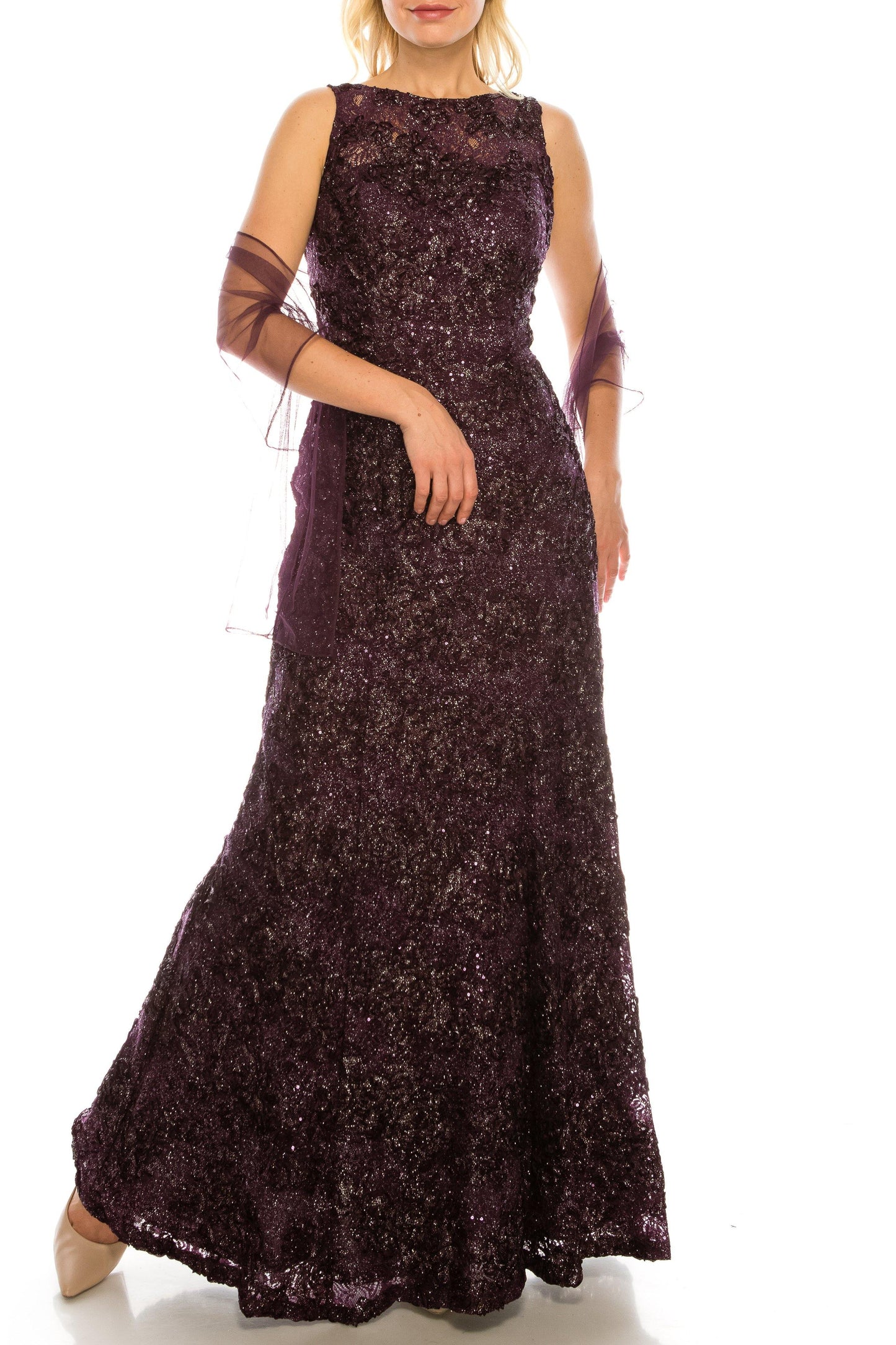 Ignite Evening Long Formal Floral Evening Dress - The Dress Outlet