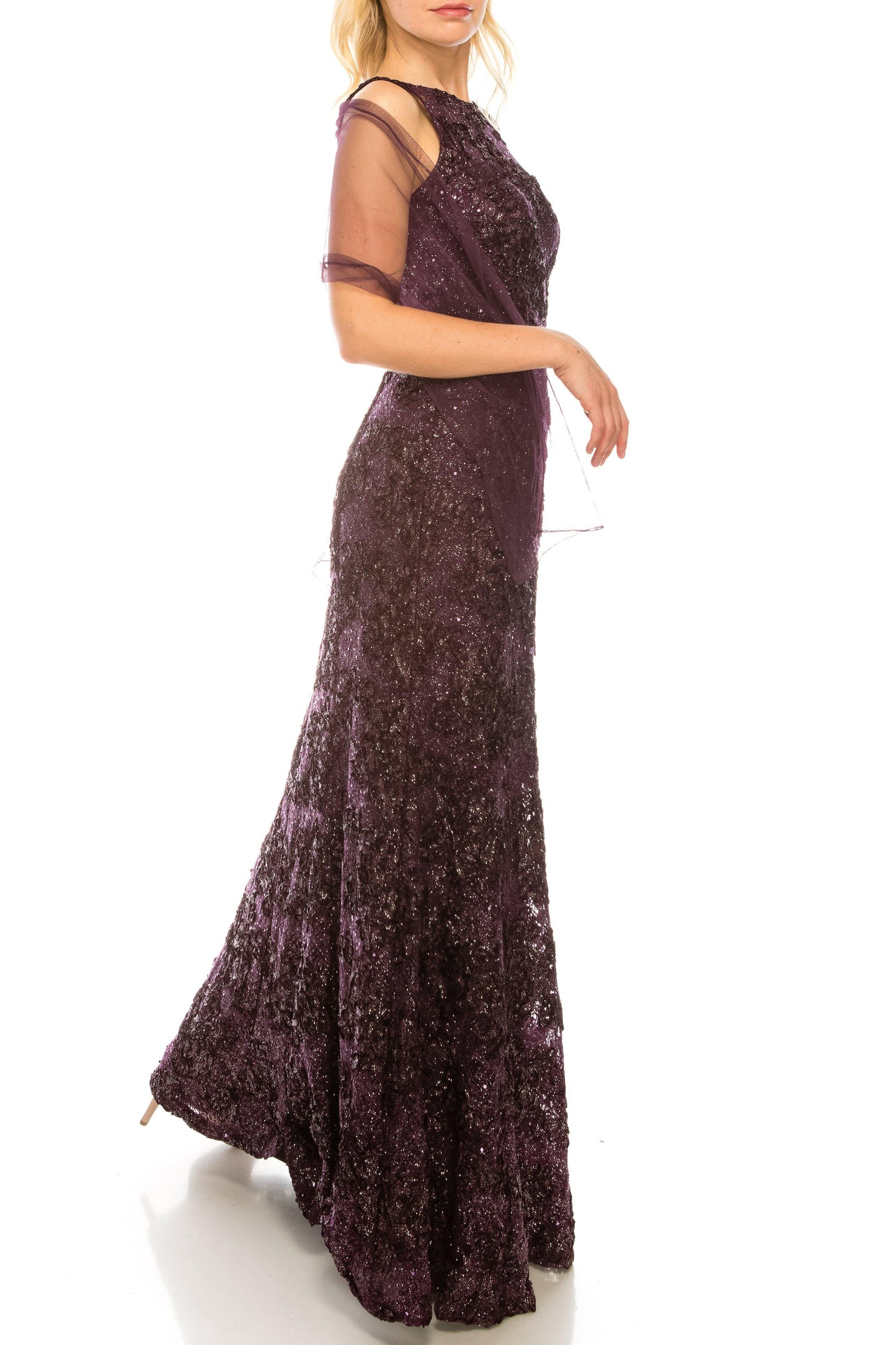 Ignite Evening Long Formal Floral Evening Dress - The Dress Outlet