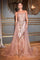 Formal Dresses Long Formal Glitter Overskirt Gown Rose Gold