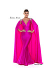 Jessica Angel Long Formal Fitted Cape Dress 896 - The Dress Outlet