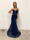 Jessica Angel Long Formal Fitted Lace Dress  857 - The Dress Outlet