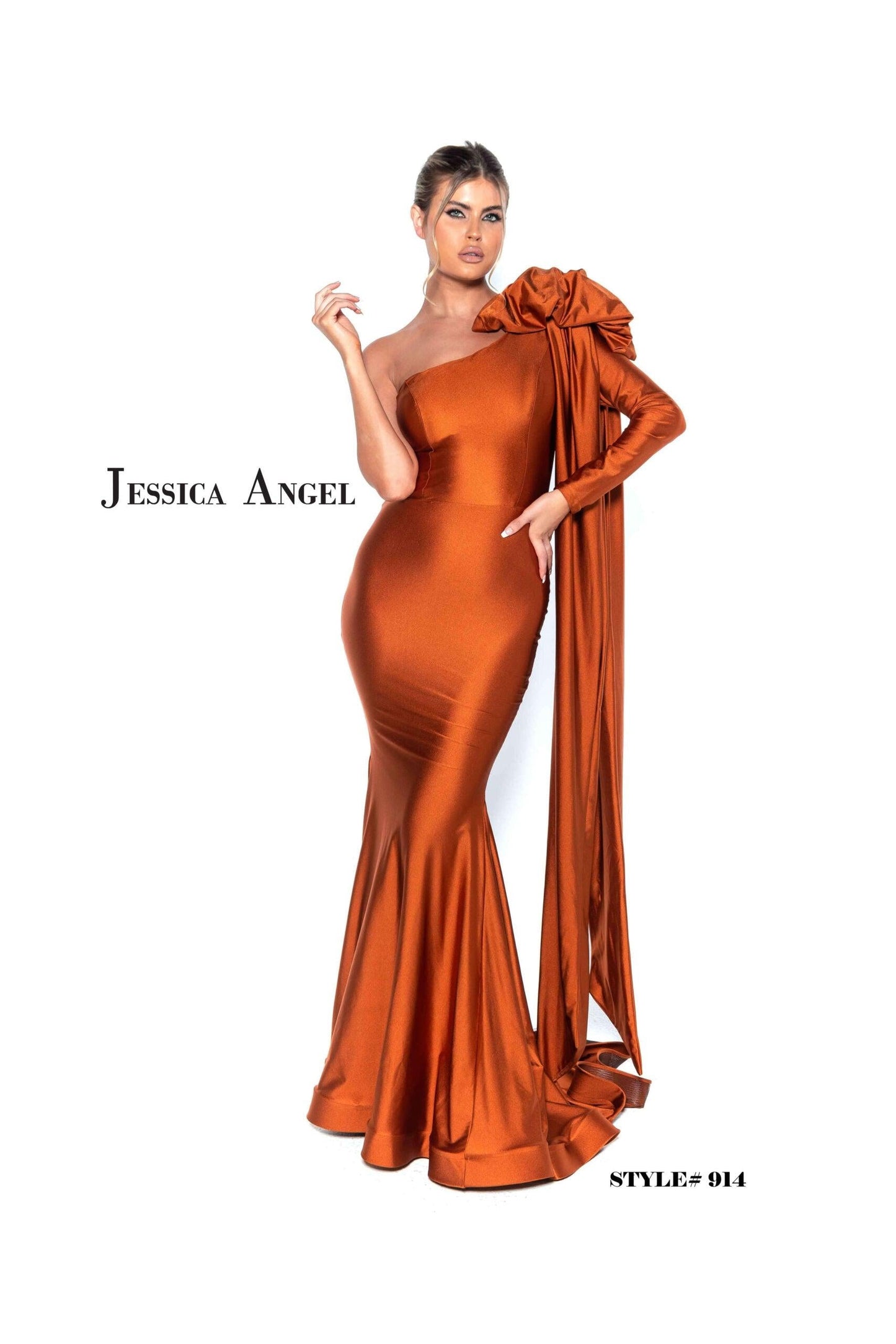 Jessica Angel Long One Shoulder Formal Dress 914 - The Dress Outlet