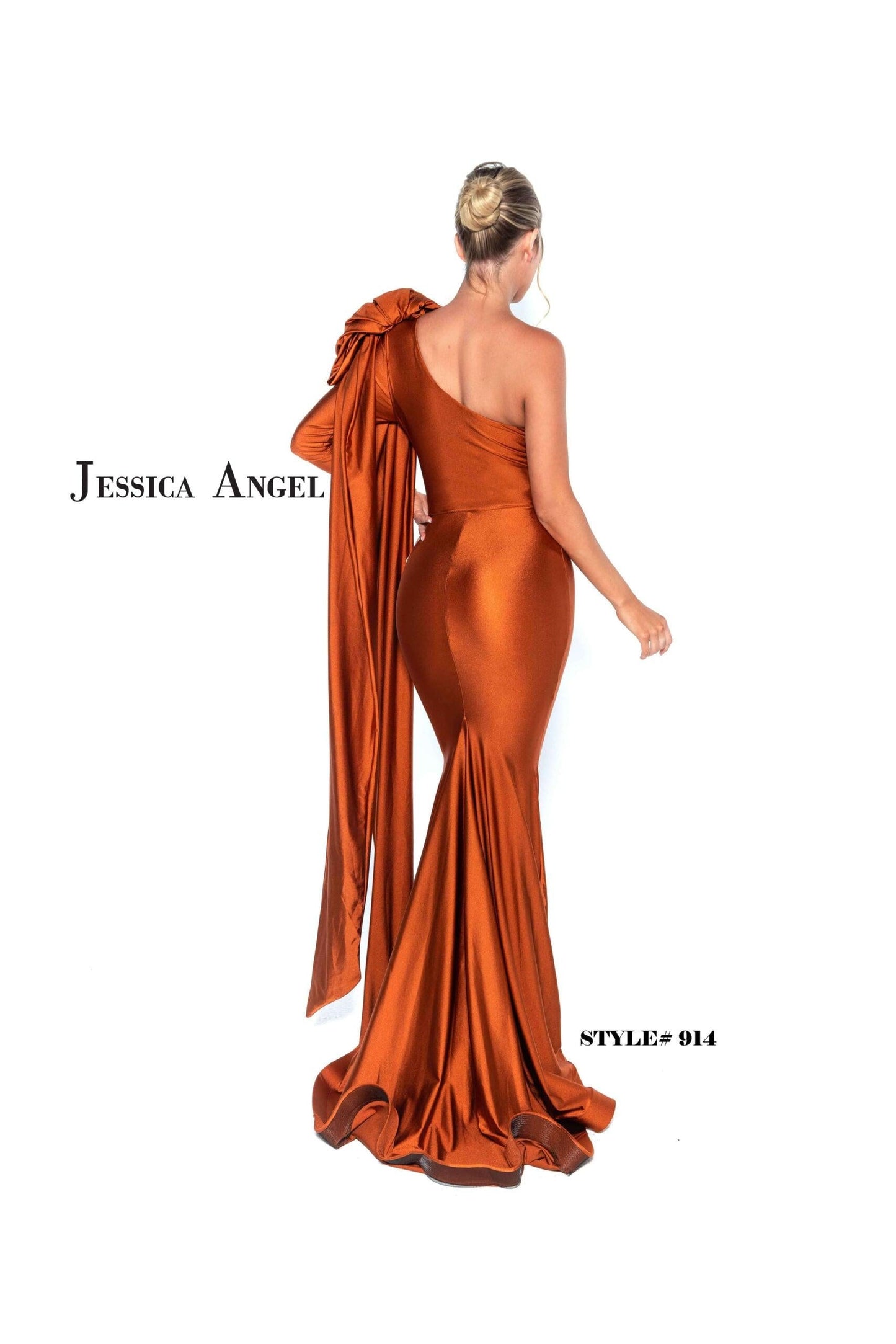 Jessica Angel Long One Shoulder Formal Dress 914 - The Dress Outlet