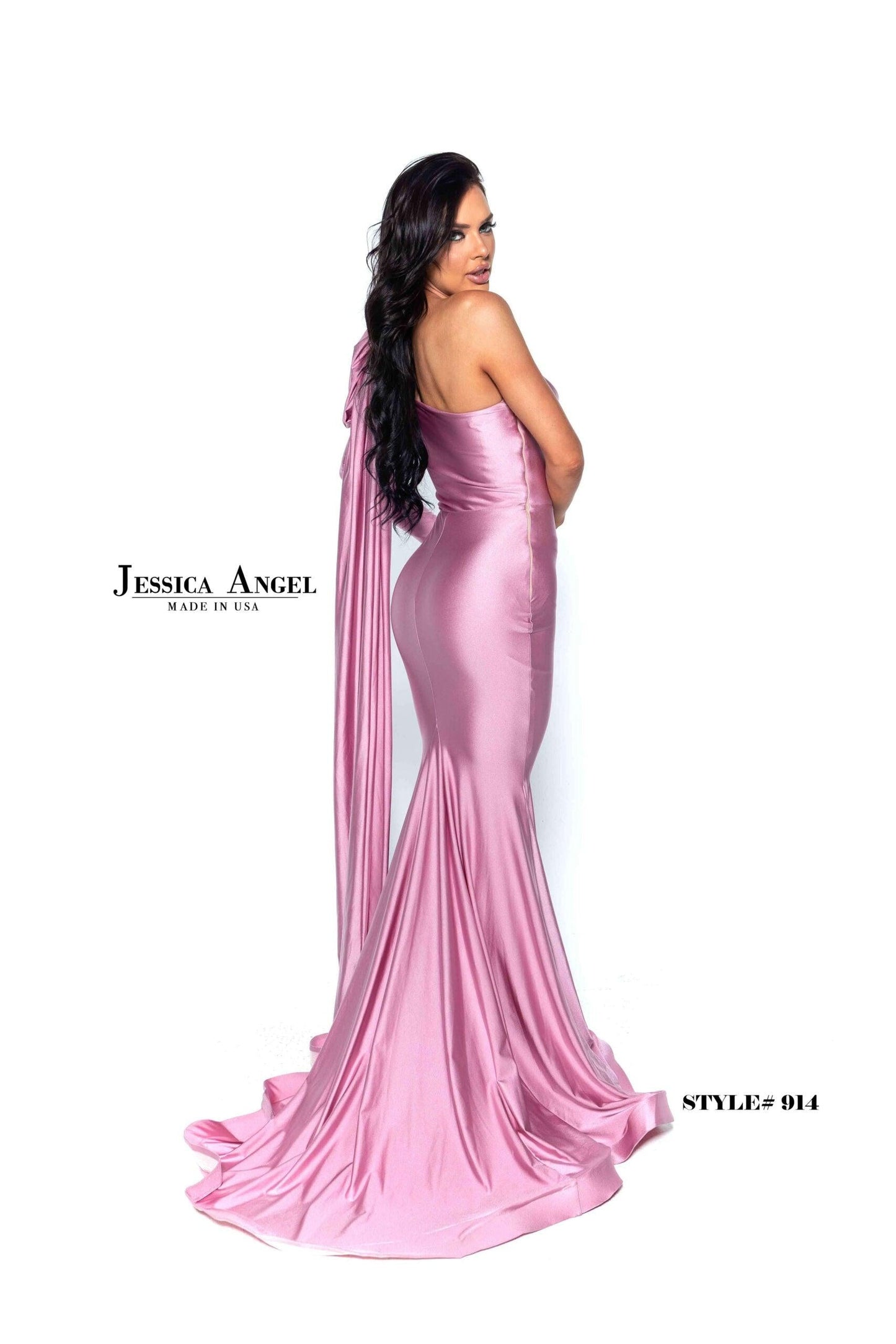 Jessica Angel Long One Shoulder Formal Dress 914 - The Dress Outlet