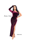 Jessica Angel Long One Shoulder Velvet Dress 853 - The Dress Outlet