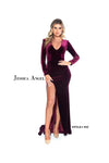 Jessica Angel Long Sleeve Formal Velvet Dress 887 - The Dress Outlet