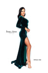 Jessica Angel Long Sleeve Formal Velvet Dress 887 - The Dress Outlet