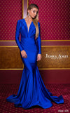 Jessica Angel Mermaid Long Formal Gown Classic Blue