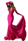 Jessica Angel Mermaid Long Formal Gown Fuchsia