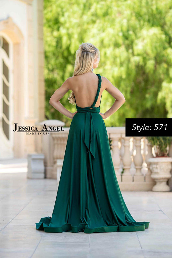 Hunter Jessica Angel One Shoulder Long Evening Gown 571 for $437.99 ...