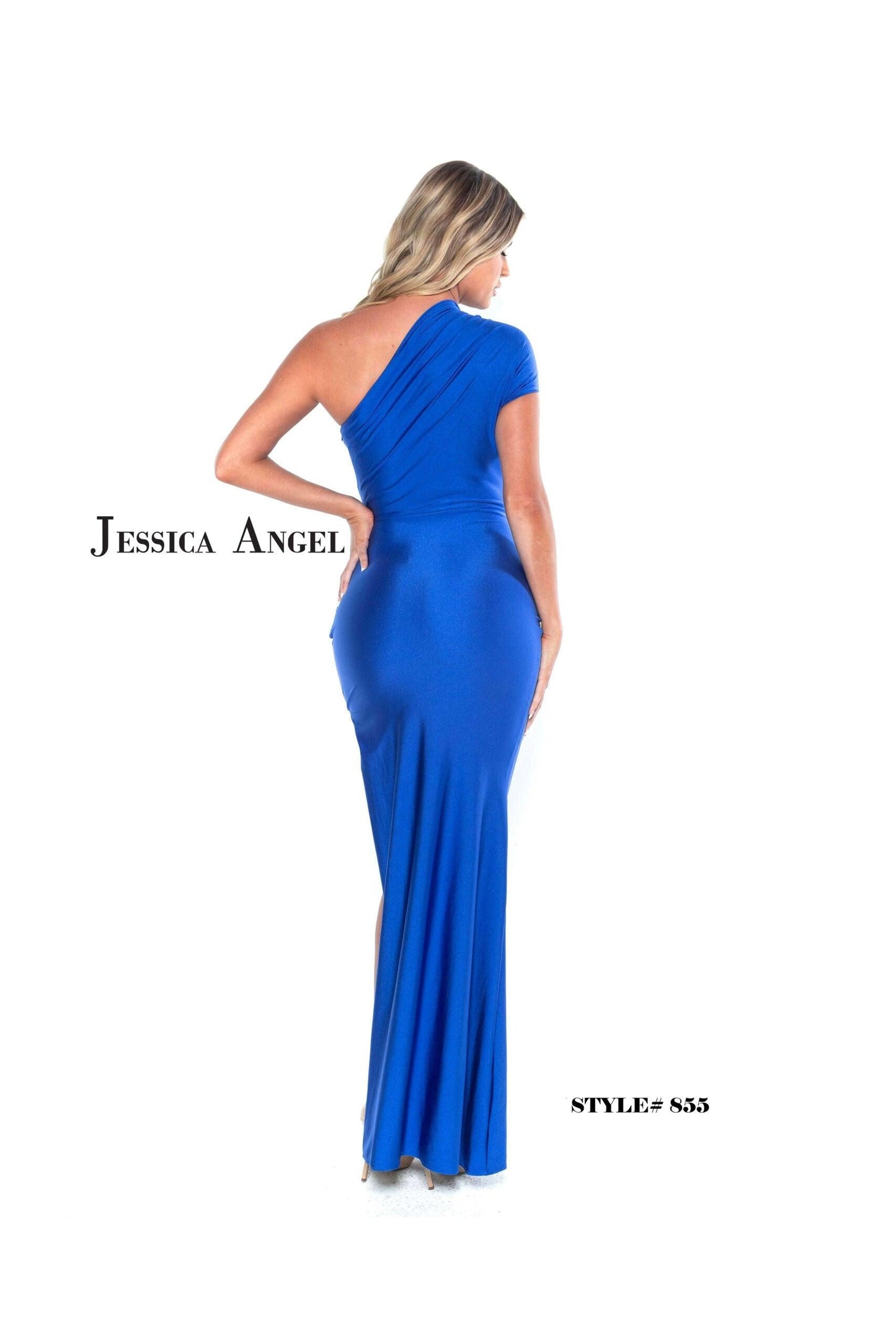 Jessica Angel One Shoulder Long Formal Dress 855 - The Dress Outlet