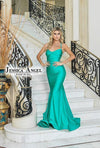 Jessica Angel Spaghetti Strap Long Formal Gown 813 - The Dress Outlet