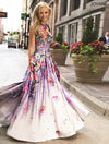 Jovani A-line Silhouette Long Floral Prom Gown 22753 - The Dress Outlet