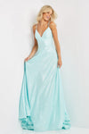 Jovani A Line Spaghetti Strap Long Prom Dress 08490 - The Dress Outlet