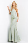 Jovani Backless Embroidered Long Prom Dress 08492 - The Dress Outlet