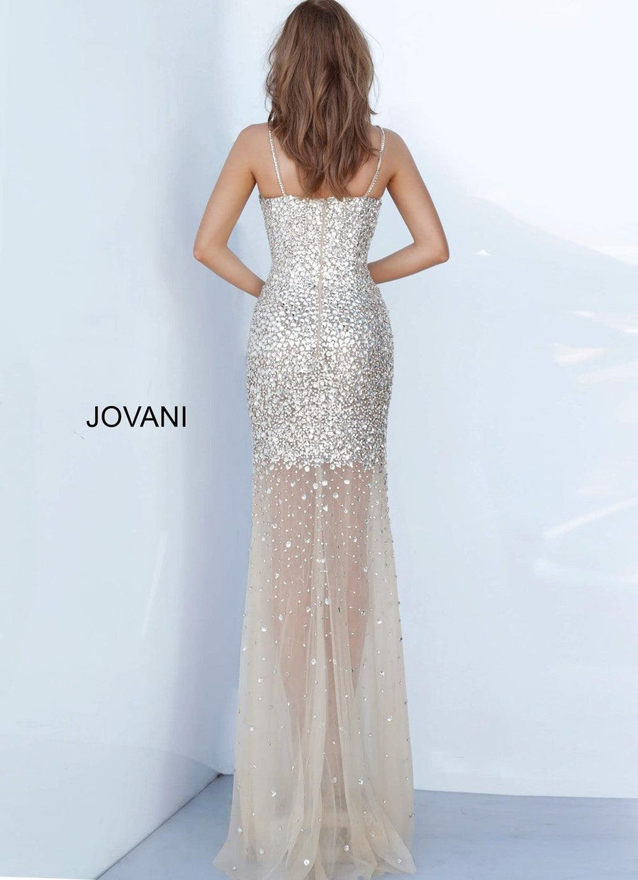 Jovani Beaded Long Evening Gown 66787 - The Dress Outlet