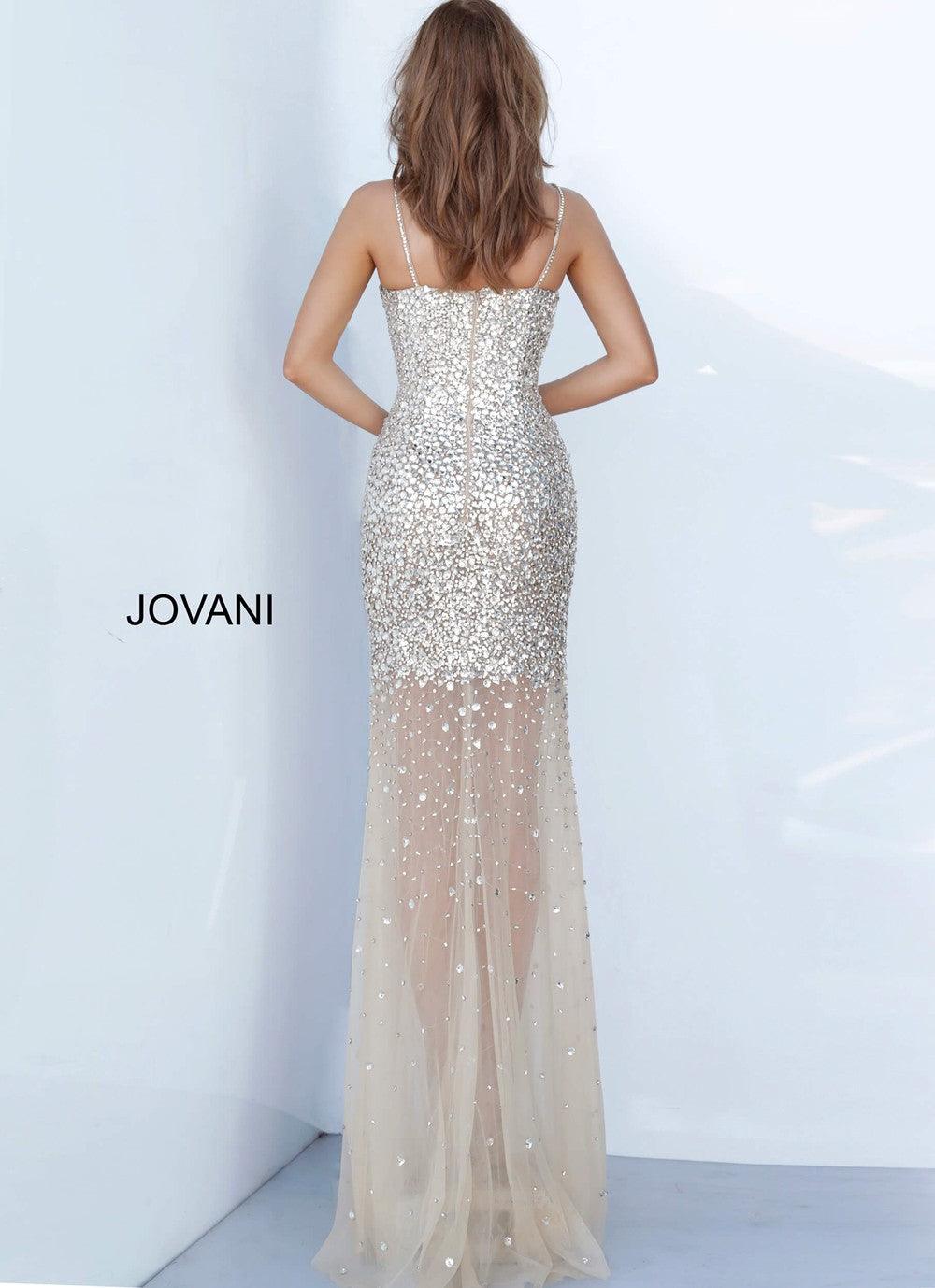 Jovani Beaded Long Evening Gown 66787 - The Dress Outlet