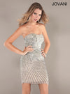 Jovani Beaded Strapless Short Cocktail Dress 6974 - The Dress Outlet