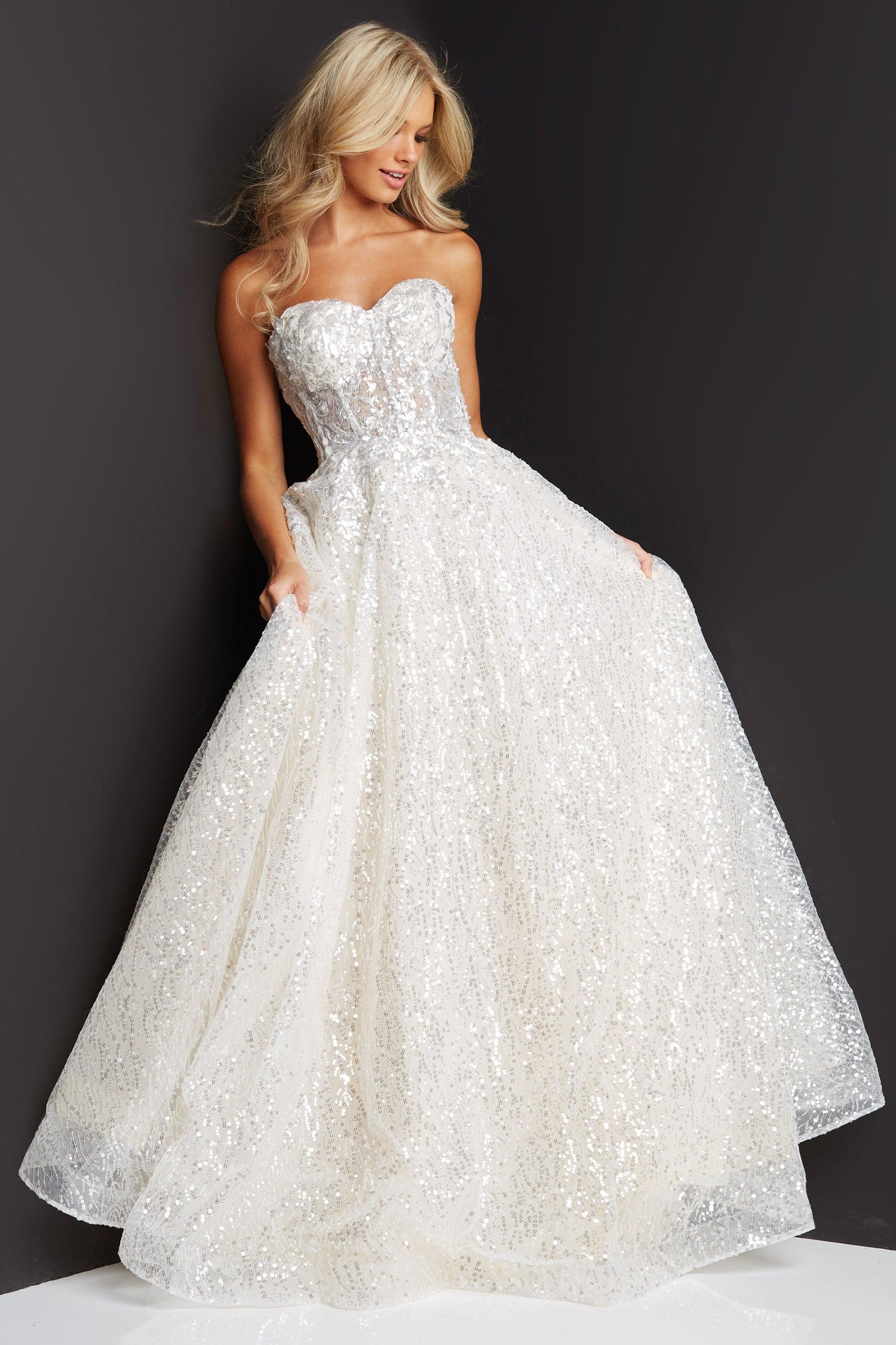 Jovani Embellished Long Wedding Dress 08417 - The Dress Outlet