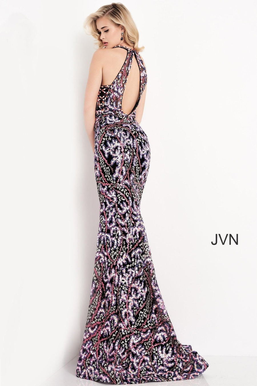 Jovani Embellished Open Back Prom Dress 05748 - The Dress Outlet