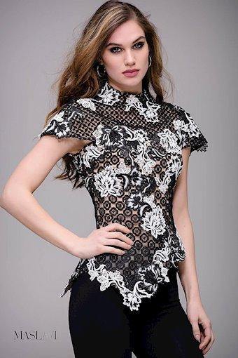 Jovani Embroidered Lace Cap Sleeve Top M54861 - The Dress Outlet