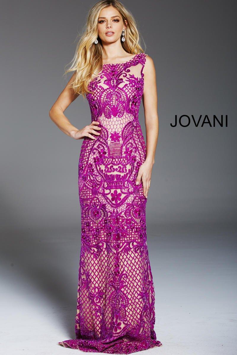 Jovani Embroidered Long Sheath Gown 48288 - The Dress Outlet