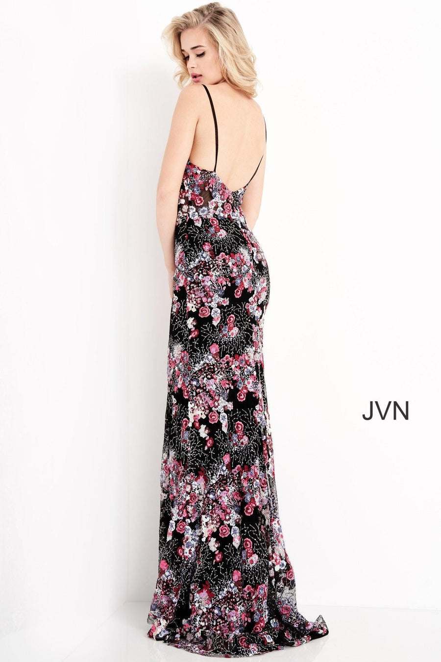 Jovani Embroidered V Neck Long Prom Dress 05627 - The Dress Outlet