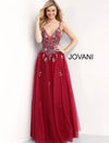 Jovani Floral Appliques Long Prom Dress 66121 - The Dress Outlet