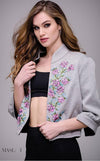 Jovani Floral Bomber Jacket M51286 - The Dress Outlet