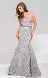 Jovani Floral Long Mermaid Evening Dress 48397 - The Dress Outlet