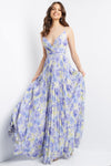 Jovani Floral Print Long Maxi Prom Dress 08491 - The Dress Outlet