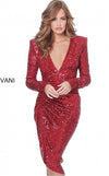 Jovani Fitted Long Sleeve Cocktail Dress 04257 - The Dress Outlet