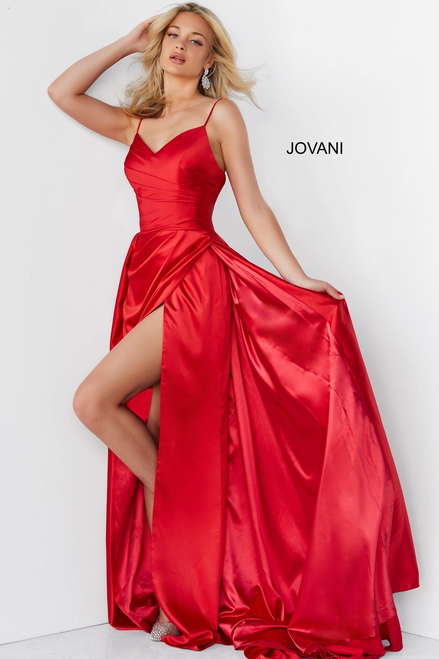 Jovani Formal Spaghetti Strap Long Prom Gown 07800 - The Dress Outlet